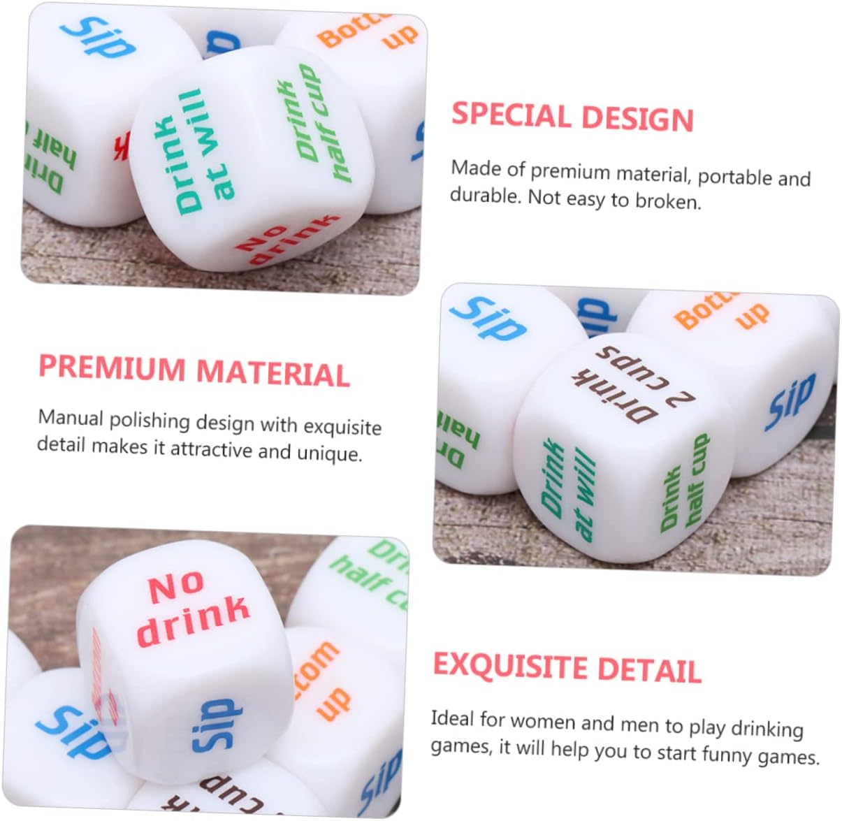 12Pcs Drinking Dice Rolling De - Party Games Bachelorette ulasan dan harga