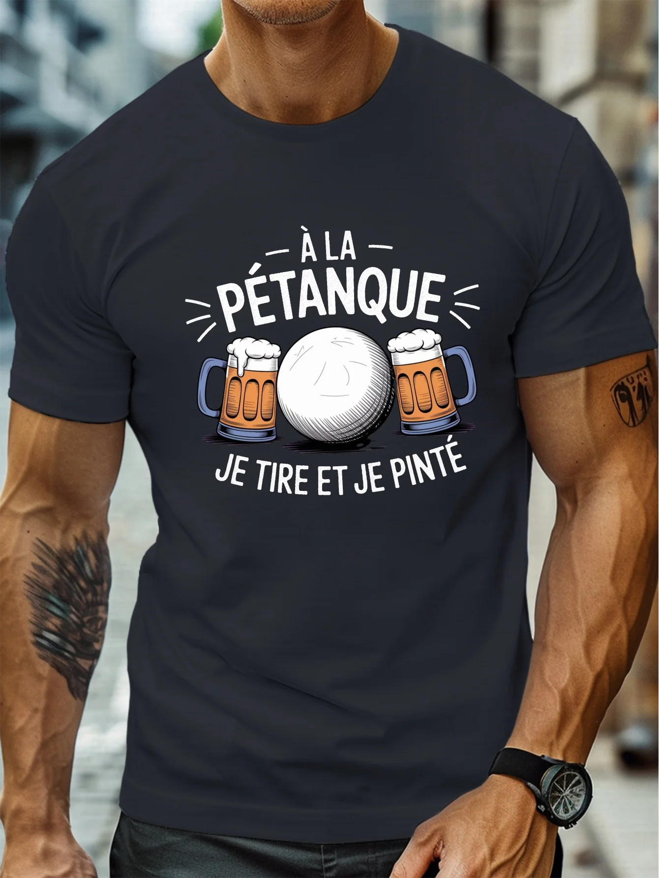 Fashion Men's Pétanque Beer Fu - Party Games Quotes Short ulasan dan harga