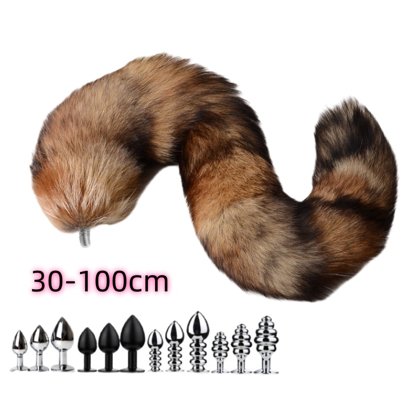 30-100cm Sexy Real Fox Tails w - Party Games Adults Funny ulasan dan harga