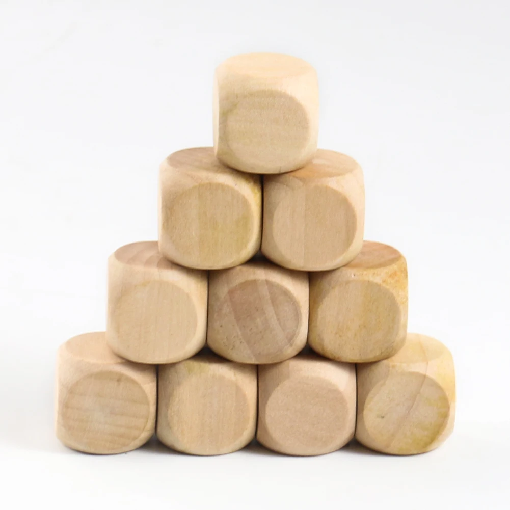 6pcs 20mm Blank Wooden Dice 6  - Party Games Gamecube ulasan dan harga
