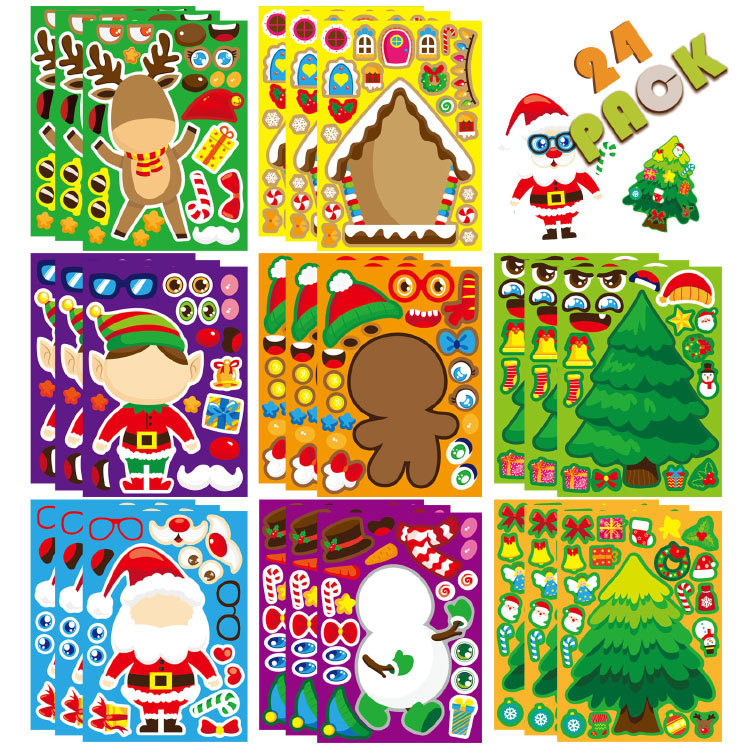 Kawaii Christmas Puzzle Sticke - Party Games Instagram ulasan dan harga
