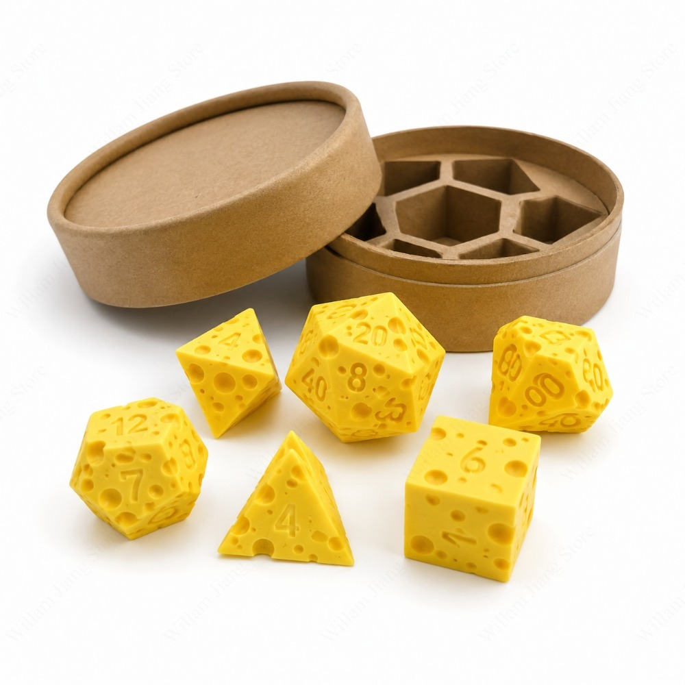 3D Printed Cheese Dice Set wit - Party Games At Christmas ulasan dan harga