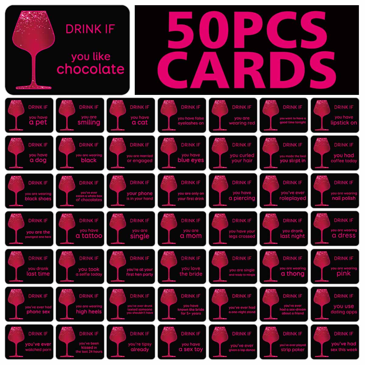 50pcs Bachelorette Party Drink - Party Games Bachelorette ulasan dan harga