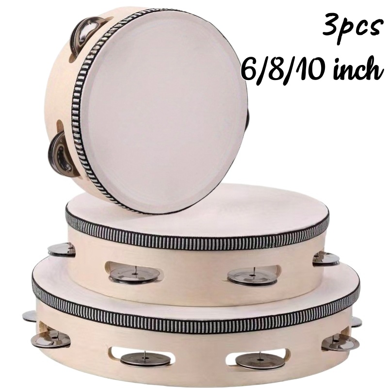 1/3pcs Wooden Tambourine 6/8/1 - Party Games Console ulasan dan harga