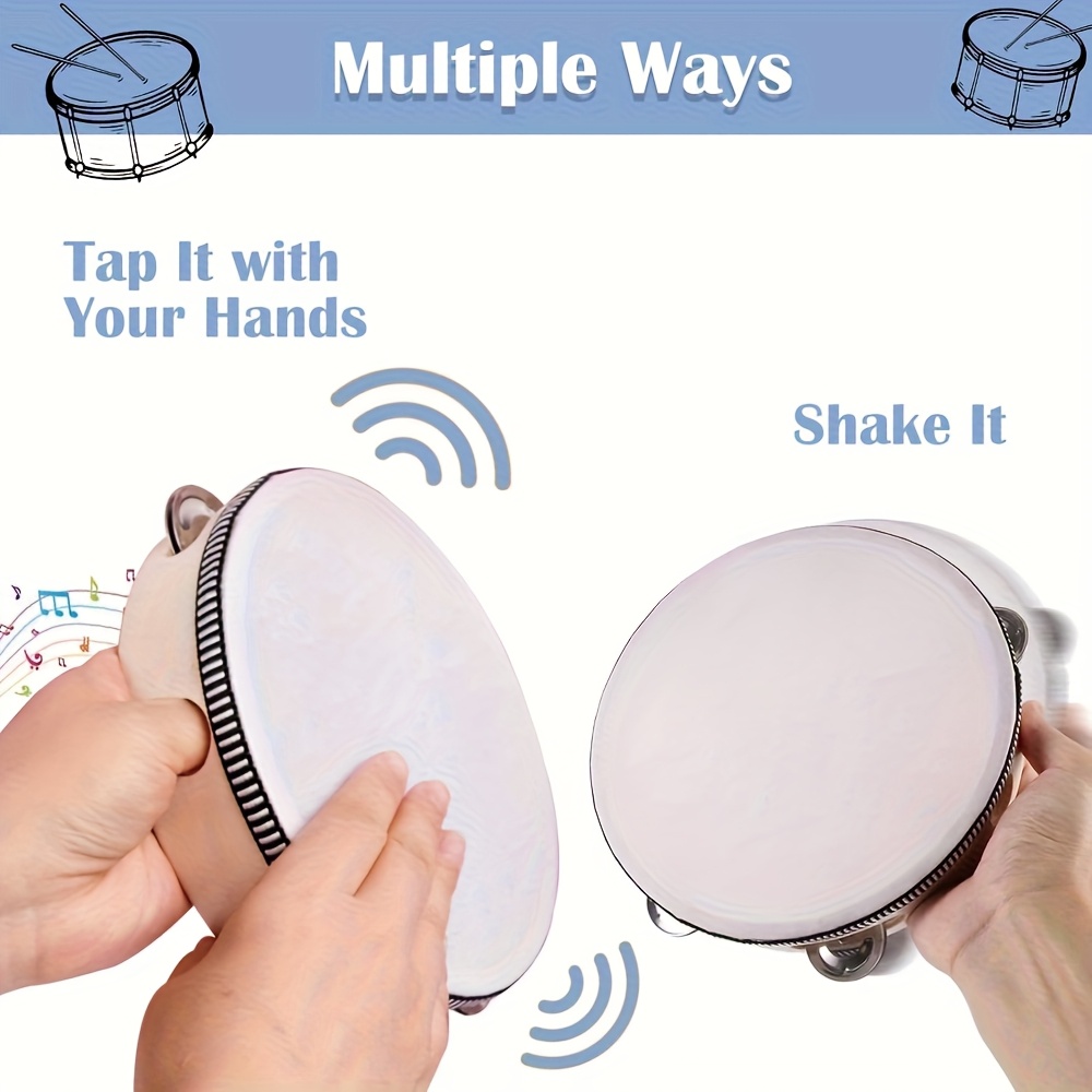 1/3pcs Wooden Tambourine 6/8/1 - Party Games Console ulasan dan harga