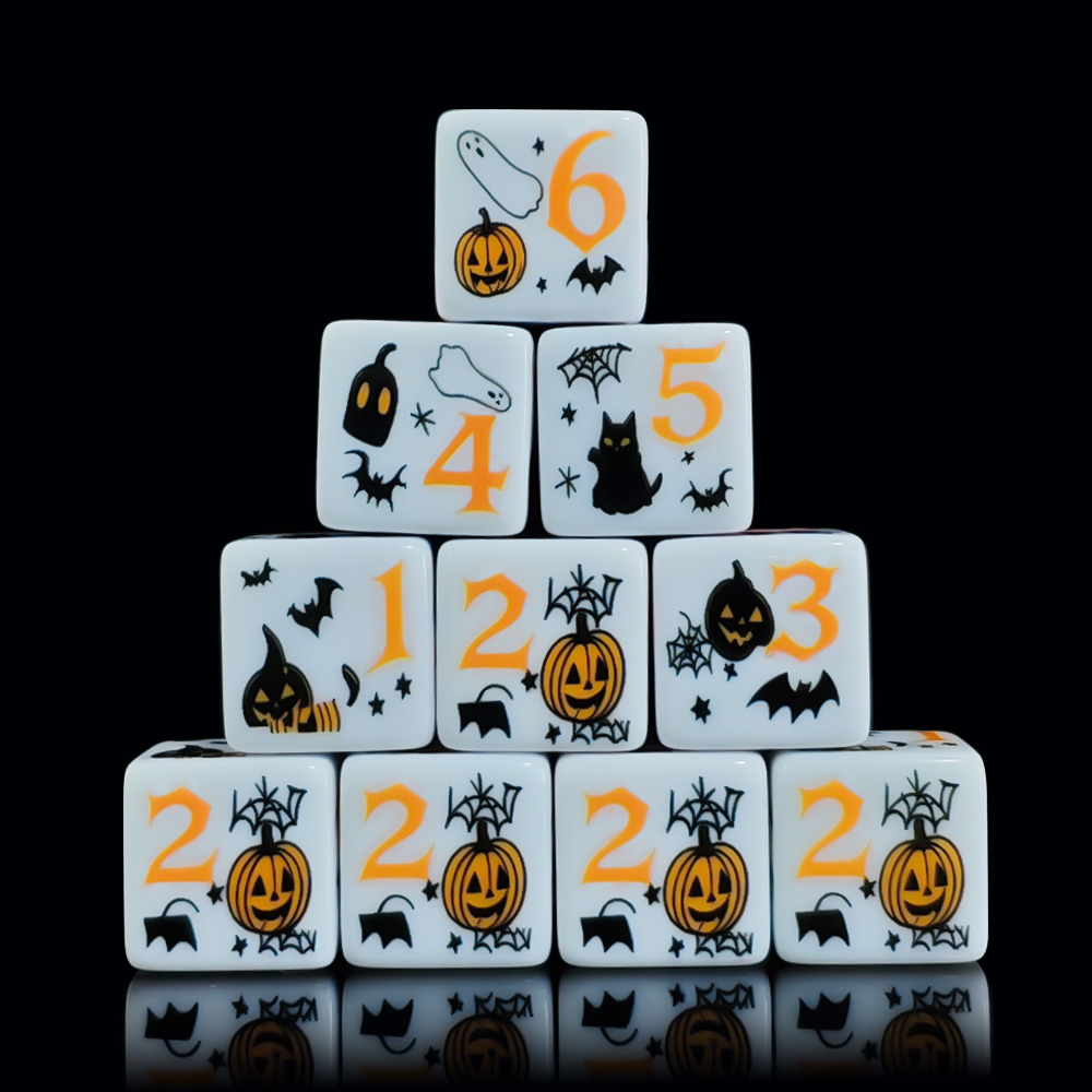 12Pcs 16MM White Acrylic Print - Party Games Console ulasan dan harga