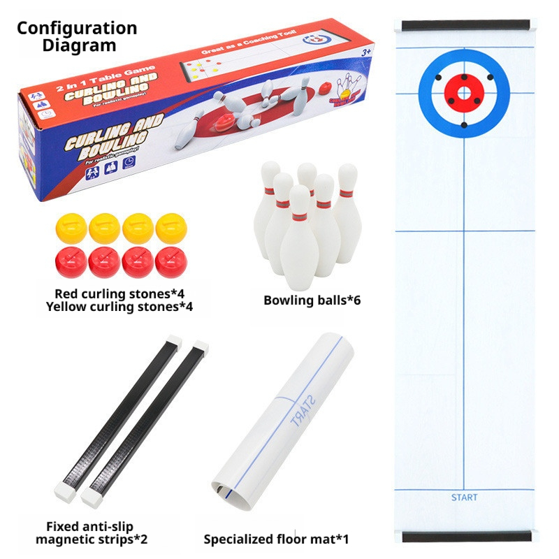 New Mini Curling&Bowling Table - Party Games Console ulasan dan harga