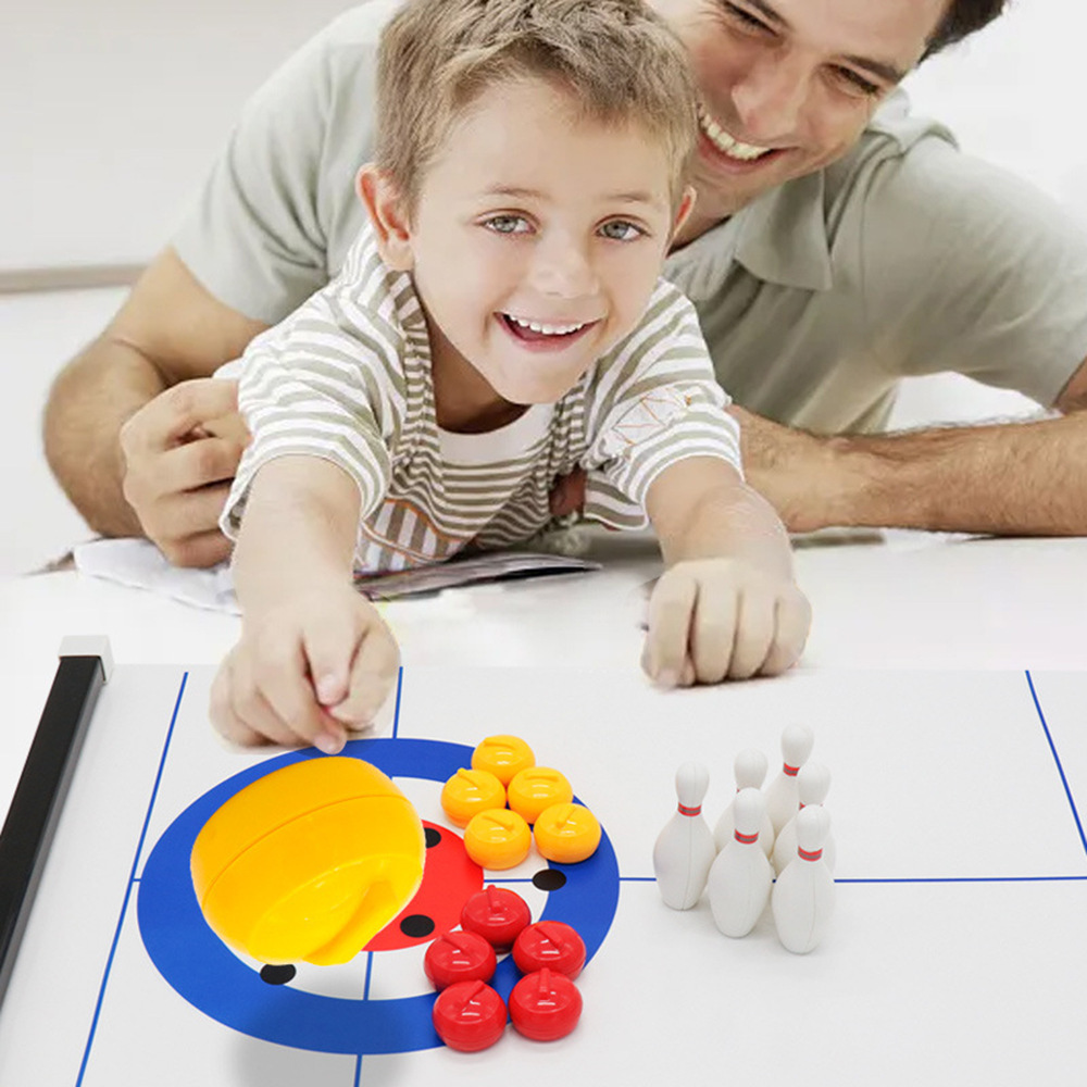 New Mini Curling&Bowling Table - Party Games Console ulasan dan harga