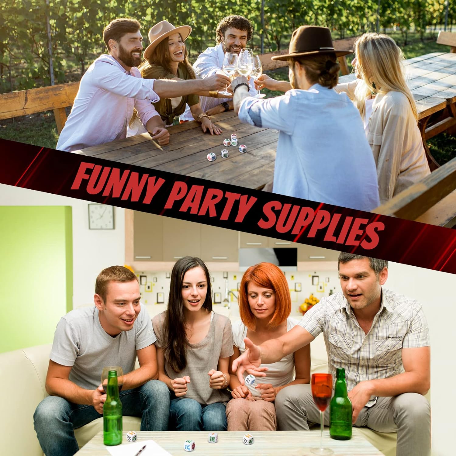 6 Pcs Party Drinking Bar Dice  - Party Games Bachelorette ulasan dan harga