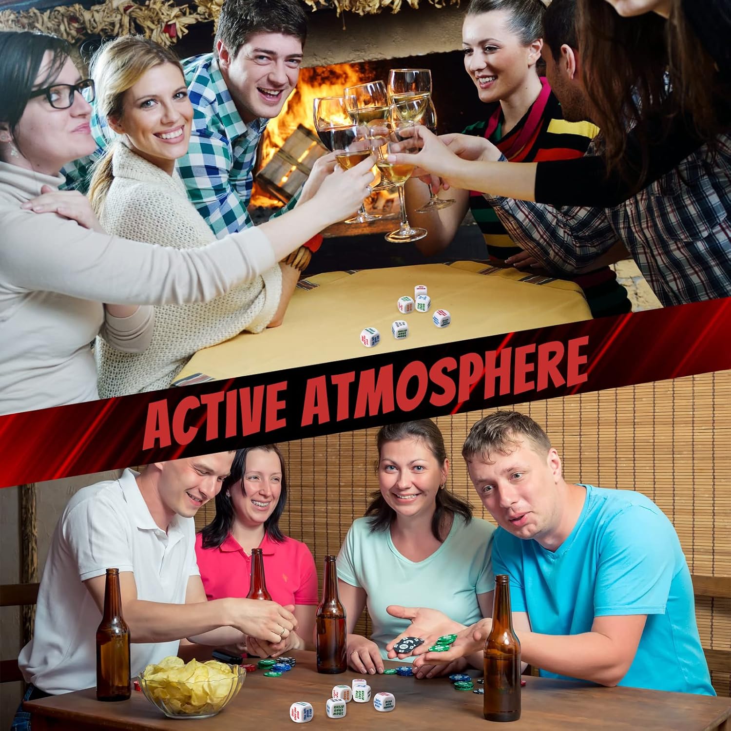 6 Pcs Party Drinking Bar Dice  - Party Games Bachelorette ulasan dan harga