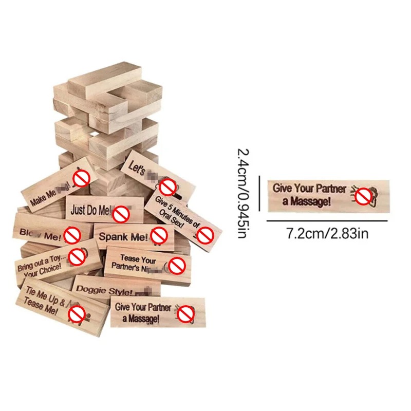 48 PCS Block Tower Game Couple - Party Games Ideas For Adults ulasan dan harga
